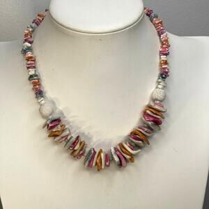 Necklace costume jewelry tropical shell faux puca puka shell beach summer wear